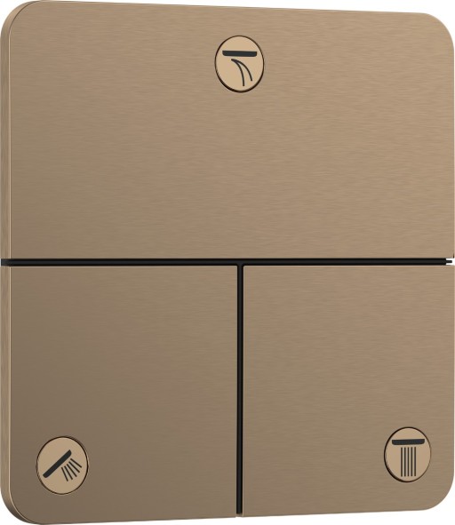 Divertor Hansgrohe ShowerSelect Comfort Q cu 3 functii cu montaj incastrat necesita corp ingropat bronz periat
