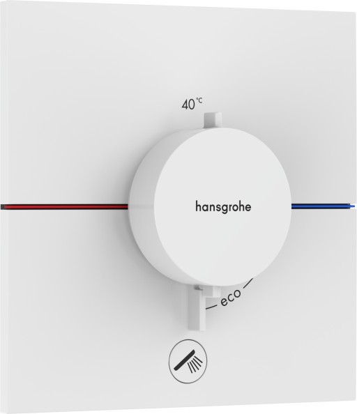 Baterie cada - dus termostatata Hansgrohe ShowerSelect Comfort E cu montaj incastrat necesita corp ingropat alb mat