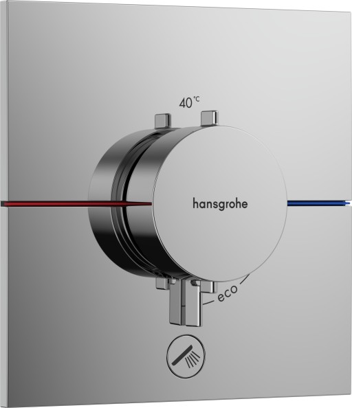 Baterie dus termostatata Hansgrohe ShowerSelect Comfort E cu montaj incastrat necesita corp ingropat crom