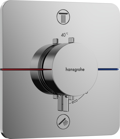 Baterie cada - dus termostatata Hansgrohe ShowerSelect Comfort Q cu 2 functii montaj incastrat necesita corp ingropat crom