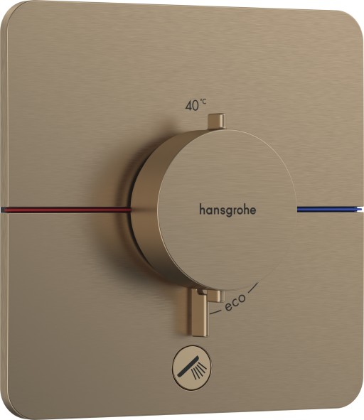 Baterie dus termostatata Hansgrohe ShowerSelect Comfort Q cu montaj incastrat necesita corp ingropat bronz periat