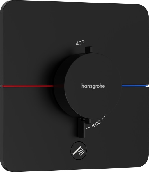 Baterie cada - dus termostatata Hansgrohe ShowerSelect Comfort Q cu montaj incastrat necesita corp ingropat negru mat