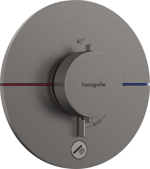 Baterie dus termostatata Hansgrohe ShowerSelect Comfort S cu montaj incastrat necesita corp ingropat negru periat
