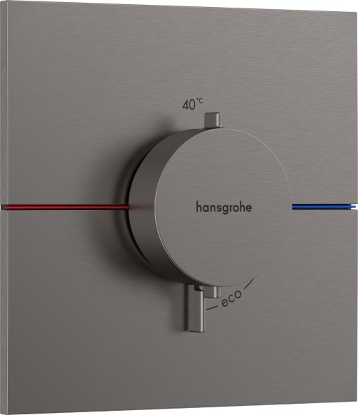 Baterie dus termostatata Hansgrohe ShowerSelect Comfort E cu montaj incastrat necesita corp ingropat negru periat