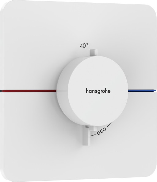 Baterie dus termostatata Hansgrohe ShowerSelect Comfort Q cu montaj incastrat necesita corp ingropat alb mat