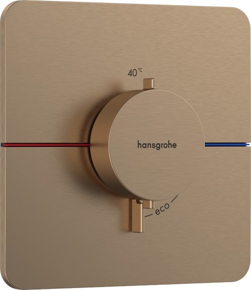 Baterie dus termostatata Hansgrohe ShowerSelect Comfort Q cu montaj incastrat necesita corp ingropat bronz periat