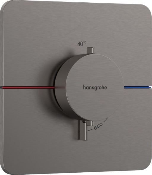 Baterie dus termostatata Hansgrohe ShowerSelect Comfort Q cu montaj incastrat necesita corp ingropat negru periat