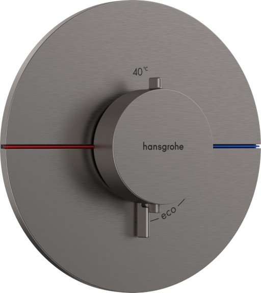 Baterie dus termostatata Hansgrohe ShowerSelect Comfort S cu montaj incastrat necesita corp ingropat negru periat