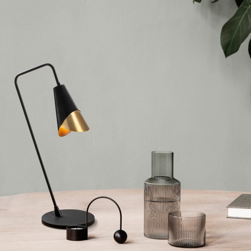 Lampa de masa, Tatum, 584TTM1730, Metal, Negru / Vintage