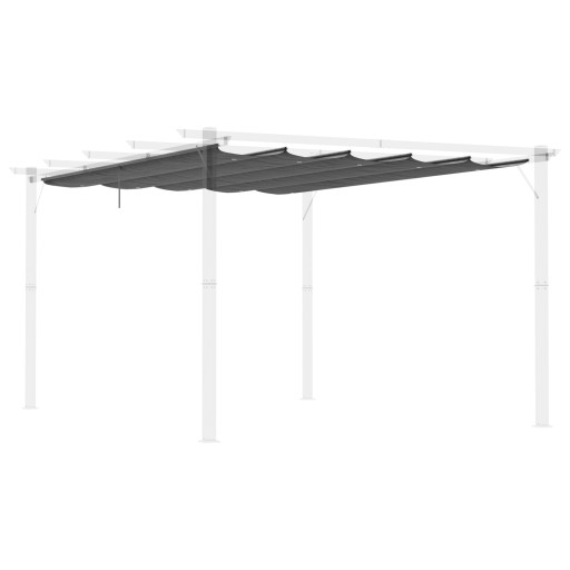 Outsunny Acoperis retractabil pentru pergola, Copertina de rezerva din material textil pentru pergole de 4 x 3 (m), gri inchis | AOSOM RO