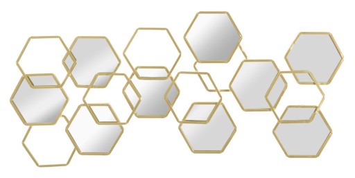 Decoratiune de perete Alveare, Mauro Ferretti, 87.5x40 cm, fier, auriu