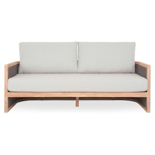 Canapea 2 locuri pentru gradina Elba, 183x85x61 cm, lemn de teak, natur/gri