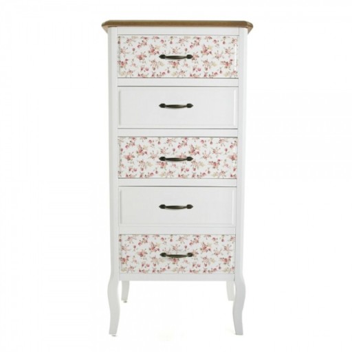 Comoda cu 5 sertare, Maggie, 35 x 104.5 x 48 cm, mdf/lemn de pin, multicolor