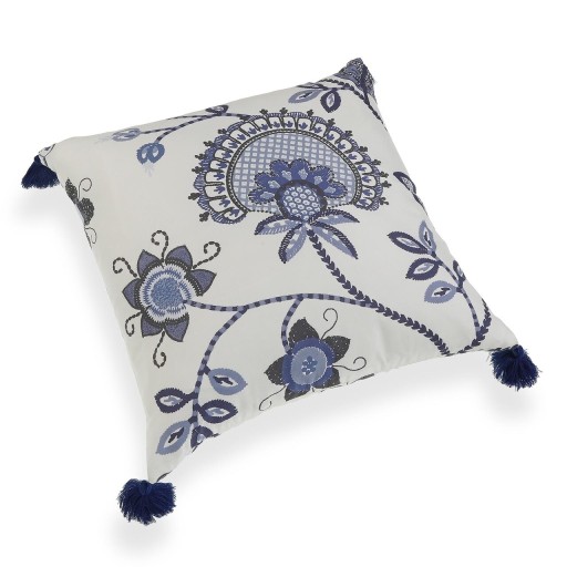 Perna decorativa Carey Tassels, Versa, 45 x 45 cm, poliester, albastru