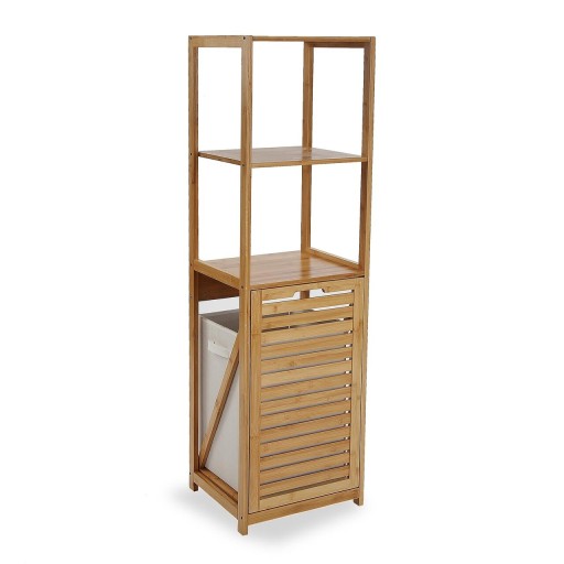 Raft de baie cu cos de rufe Barron, Versa, 37.5 x 33 x 130 cm, bambus