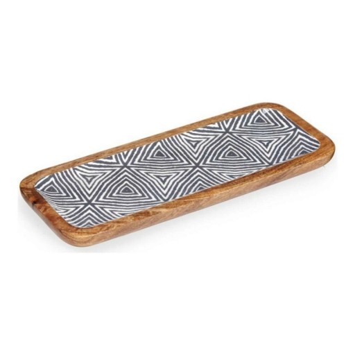Platou decorativ / decoratiune pentru centrul mesei Ethnic, Gift Decor, 38 x 15 cm, lemn/poliuretan