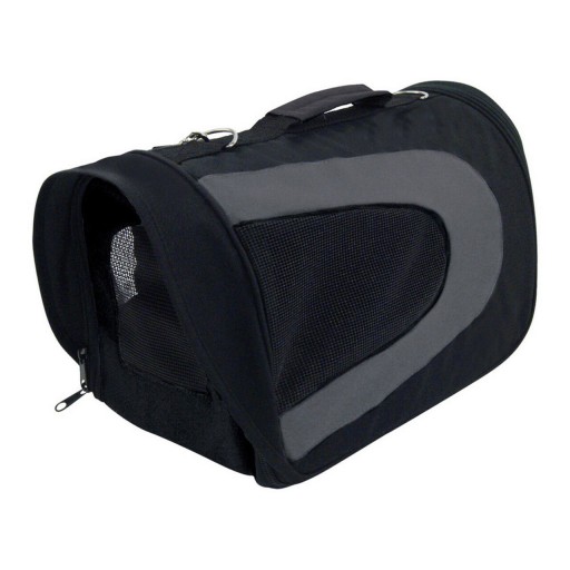 Transportor pentru caini, Gloria Gloss, pliabil, 46 x 26 x 27 cm, marimea M, 5 kg, negru/gri