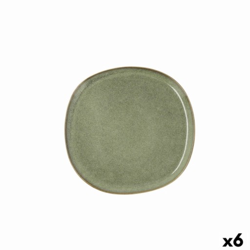 Set 6 farfurii, Bidasoa, Ikonic, 20.2 x 19.7 x 1.3 cm, ceramica, verde