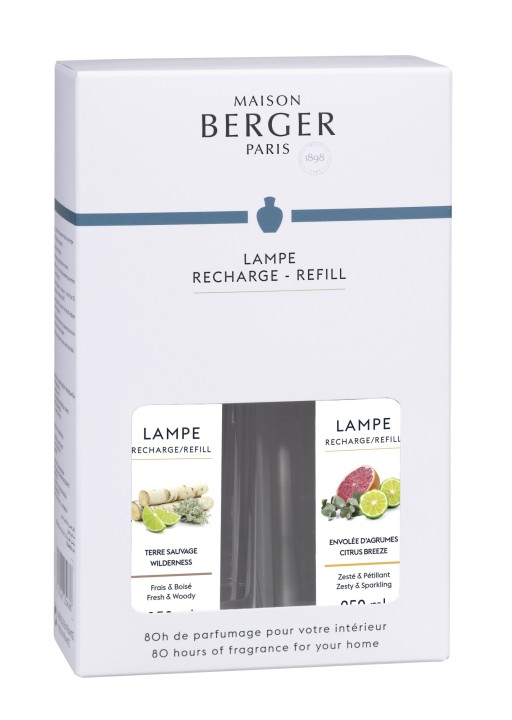 Set 2 parfumuri pentru lampa catalitica Maison Berger Jonathan Adler Duopack MR. & MRS. Wilderness & Citrus Breeze 2 x 250ml