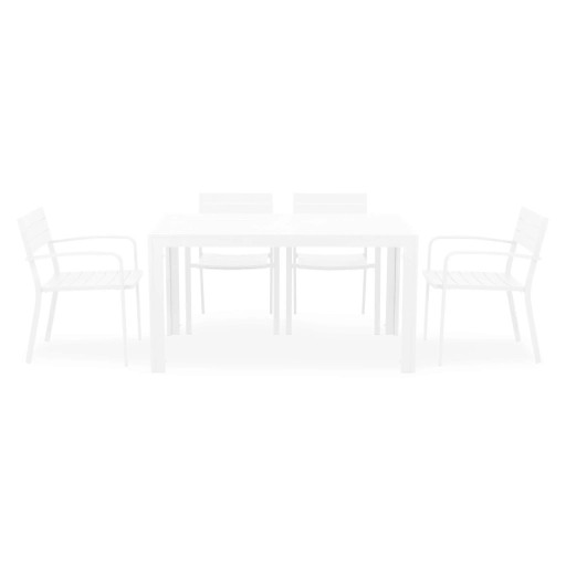 Set mobilier gradina/terasa Haven, 5 piese, aluminiu, alb