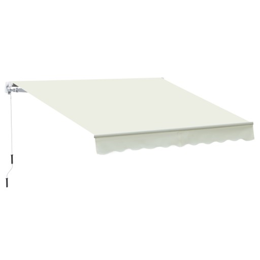 Outsunny Copertină Rulou Manuală pentru Uși și Ferestre, din Aluminiu și Poliester Anti-UV, 295x245cm, Alb | Aosom Romania