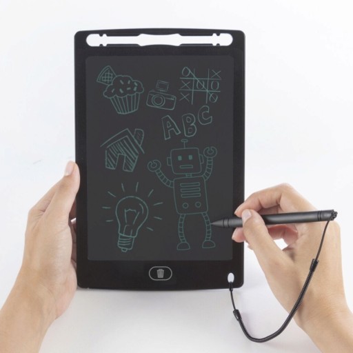 Tableta pentru desenat si scris LCD Magic Drablet, InnovaGoods, 22.5 x 14.5 cm, negru