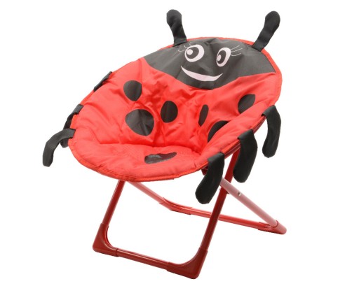 Scaun de gradina pentru copii Ladybug, Decoris, 52 x 42 x 48 cm, poliester/fier, rosu