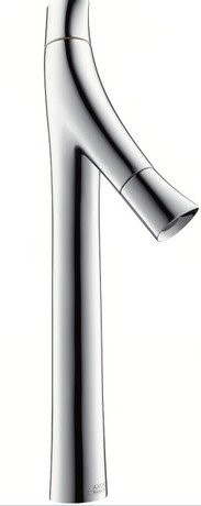 Baterie lavoar baie crom cu ventil pop-up, pipa 124 mm, Hansgrohe Axor Starck Organic 435