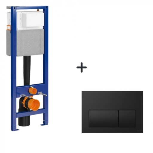 Set rezervor incastrat si clapeta negru mat Cersanit Presto II