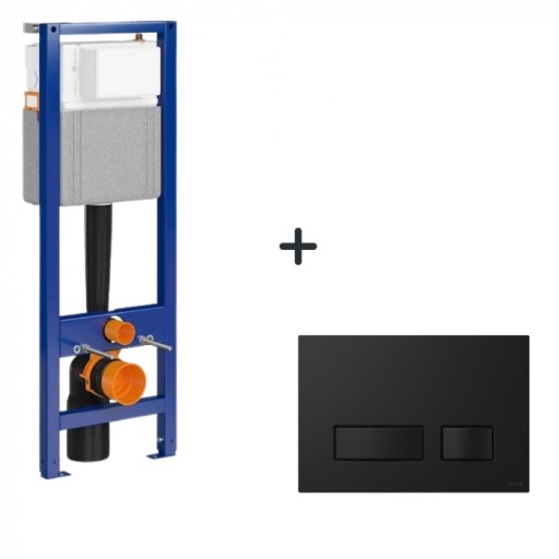 Set rezervor incastrat si clapeta negru mat Cersanit Movi II