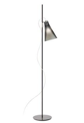 Lampadar Kartell K-LUX design Rodolfo Dordoni h 165cm negru-fumuriu