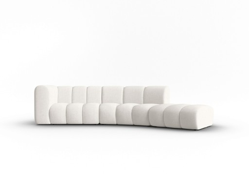 Canapea 5 locuri cotiera dreapta, Lupine, Micadoni Home, BL, 335x166x70 cm, poliester chenille, alb