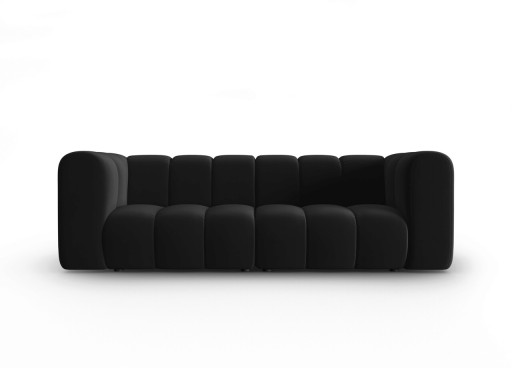 Canapea modulara 3 locuri, Lupine, Micadoni Home, BL, 228x87x70 cm, catifea, negru