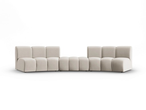 Canapea semirotunda 4 locuri, Lupine, Micadoni Home, BL, 367x118x70 cm, velur, bej