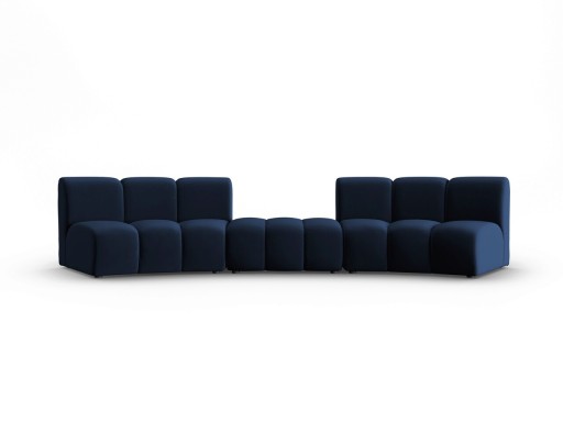 Canapea semirotunda 4 locuri, Lupine, Micadoni Home, BL, 367x118x70 cm, velur, albastru regal