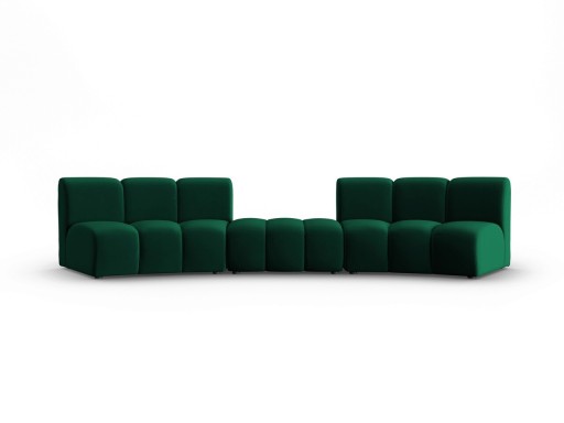 Canapea semirotunda 4 locuri, Lupine, Micadoni Home, BL, 367x118x70 cm, velur, verde bottle