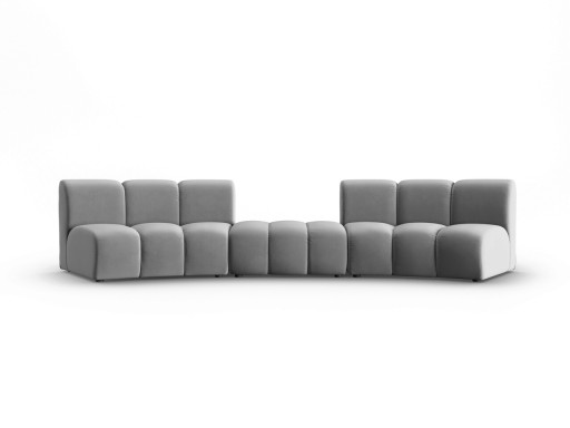 Canapea semirotunda 4 locuri, Lupine, Micadoni Home, BL, 367x118x70 cm, velur, gri