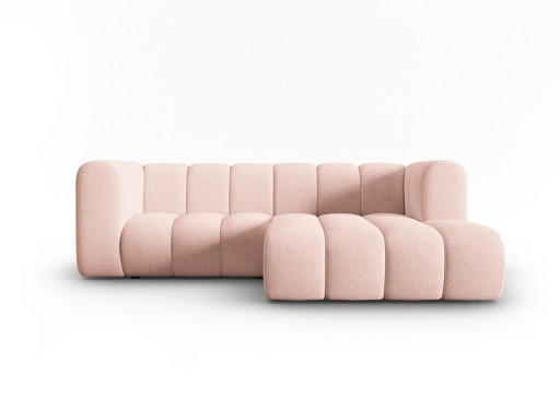 Coltar dreapta 3 locuri, Lupine, Micadoni Home, BL, 228x175x70 cm, poliester chenille, roz