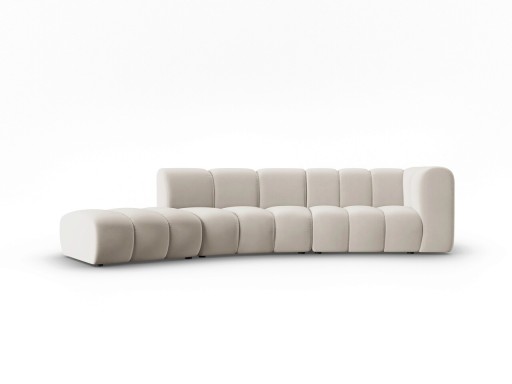 Canapea modulara 5 locuri, Lupine, Micadoni Home, BL, 335x166x70 cm, catifea, bej