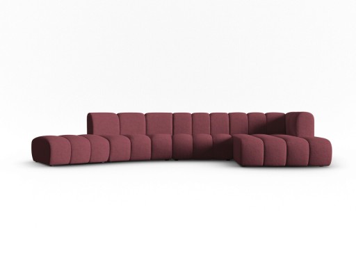 Coltar modular dreapta 6 locuri, Lupine, Micadoni Home, BL, 425x175x70 cm, poliester chenille, bordo