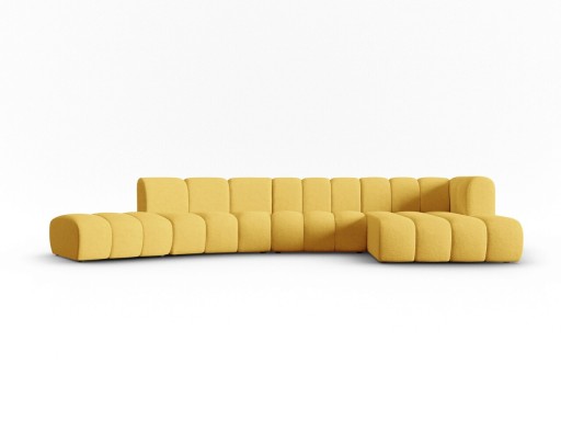 Coltar modular dreapta 6 locuri, Lupine, Micadoni Home, BL, 425x175x70 cm, poliester chenille, galben