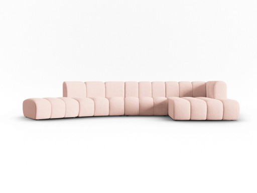 Coltar modular dreapta 6 locuri, Lupine, Micadoni Home, BL, 425x175x70 cm, poliester chenille, roz