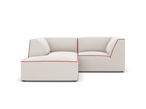 Coltar stanga 3 locuri, Ruby, Micadoni Home, BL, 186x180x69 cm, tesatura chenille, bej/rosu