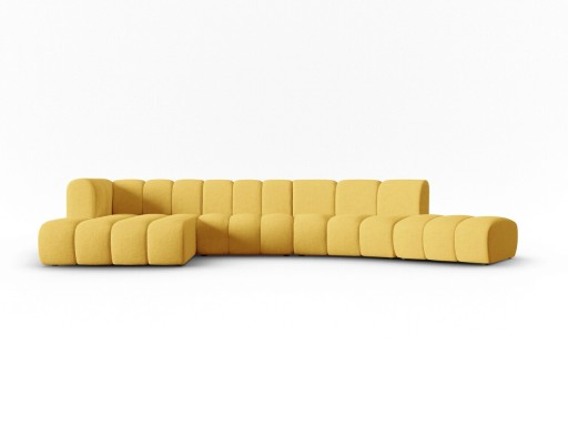 Coltar modular stanga 6 locuri, Lupine, Micadoni Home, BL, 425x175x70 cm, poliester chenille, galben