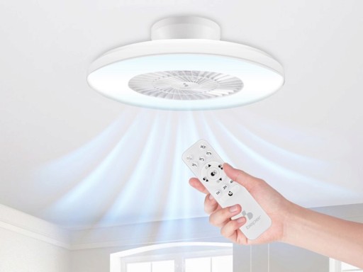 Ventilator de tavan cu lumina LED Beper, 40 W, alb