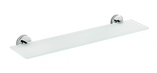 Polita din sticla Capri, Wenko, 60 x 14.5 x 6 cm, inox/sticla, argintiu/alb