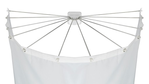 Suport pentru perdea de dus, Wenko, Shower Umbrella, 12 brate, 72 x 10.5 x 96 cm, inox