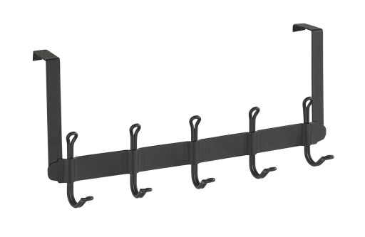 Cuier suspendabil pe usa, Wenko, Nostalgia, 7.8 x 18 x 37.5 cm, metal, negru