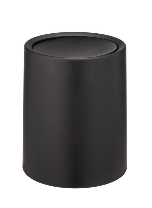 Cos de gunoi cu capac batant, Wenko, Atri, 6 L, 21 x 25.5 x 21 cm, polipropilena, negru