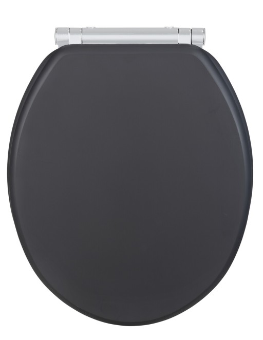 Capac de toaleta cu sistem automat de coborare, Wenko, Easy-Close Morra, 35 x 42 cm, mdf, antracit mat